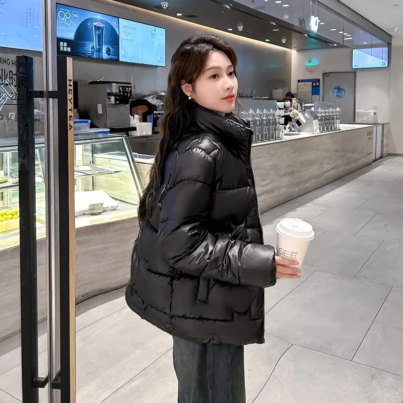 

Autumn Winter short Parkas New Fashion Stand Collar Down Cotton jacket Women Casual loose Warm Puffer padded Coat Female T706