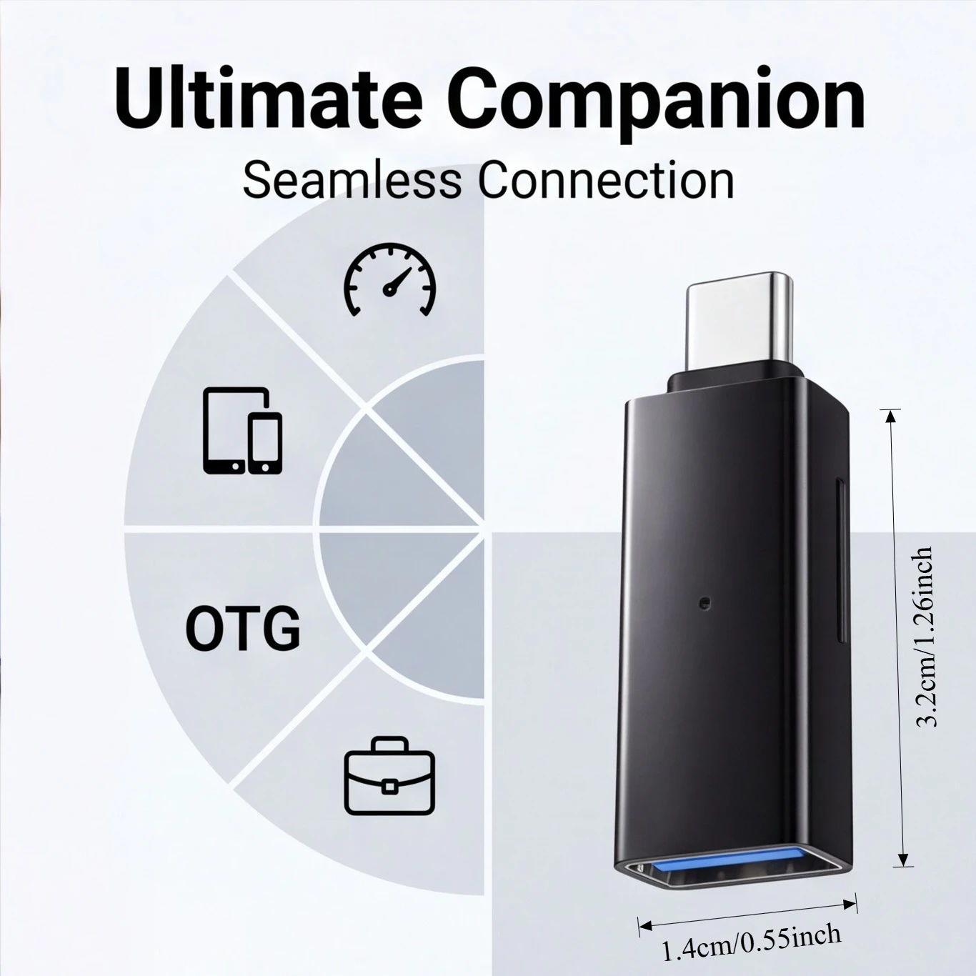USB-C to USB 3.0 OTG Adapter,Mini TF Card Reader for Computers, Laptops, Cameras – High-Speed Data Transfer, Plug and Play, No D
