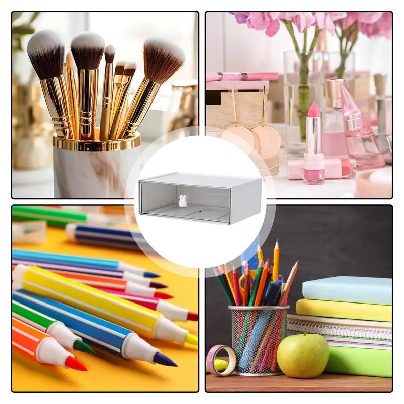 Stationary Organizer Rabbit Handle Desk Storage Box Stationery Box Desktop Stationery Storage Box Desk Organizer Makeup