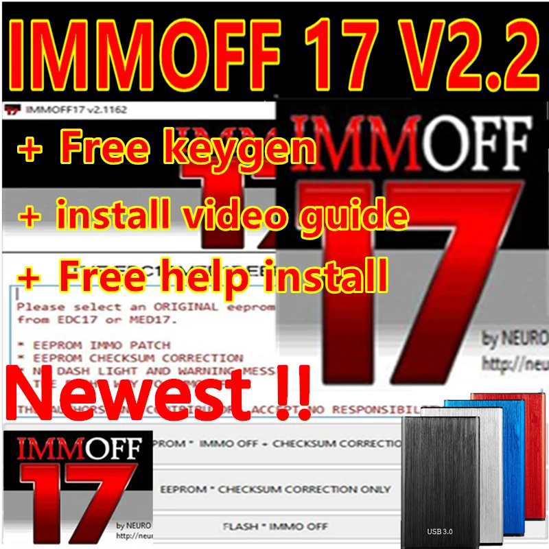 Newest Immo Off iMMOFF17 Software EDC17 Immo Off Ecu Program NEUROTUNING Immoff17 + free keygen+ install video+ free help instal