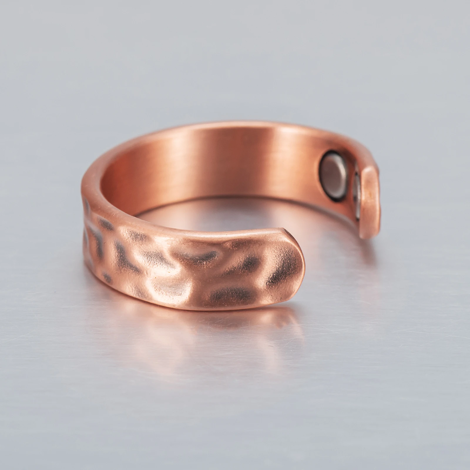 Wollet Copper Ring para Mulheres Ajustável Vintage Pure Copper Magnetic Ring Wedding Bands Open Cuff Anéis de Dedo para Mulheres Jóias