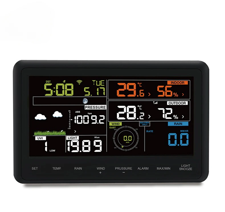 Wireless transmission weather station Wind speed wind direction temperature humidity rainfall light Weather meter