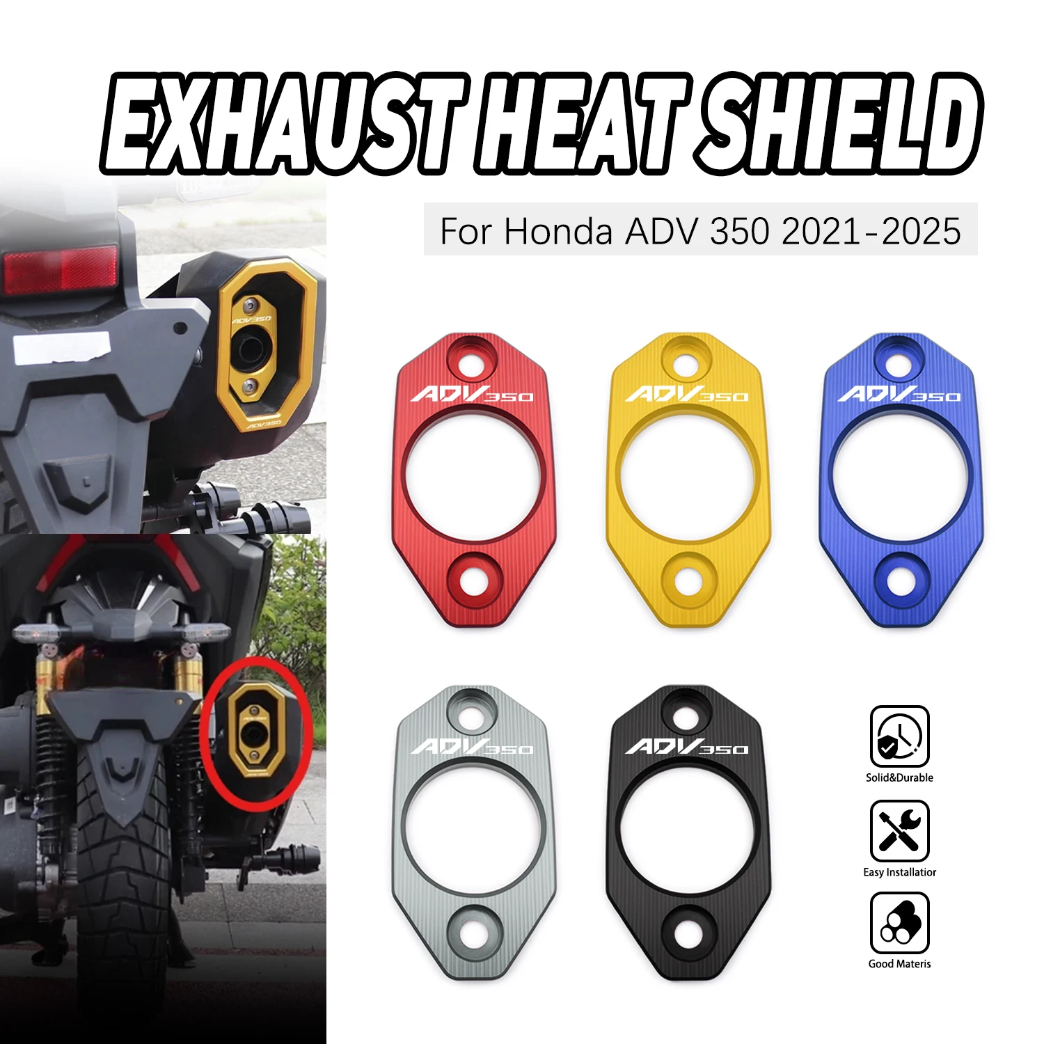

Replacement Durable Motorcycle Parts For Honda ADV350 ADV 350 2021 2022 2023 2024 2025 Aluminum Exhaust Nozzle Decorative Cover