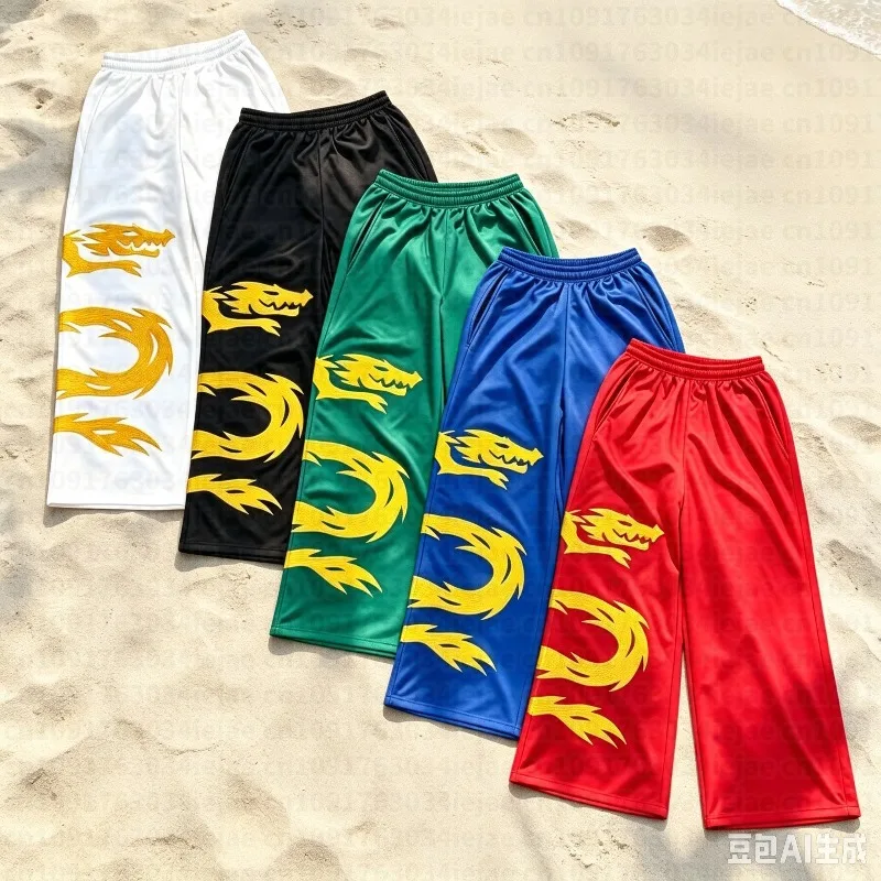 Men Kids Vintage Dragon Graphic Sweatpants Y2K Streetwear Baggy Joggers Loose Straight Trousers Casual Elastic Waist Track Pants