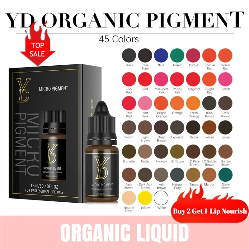 

YD Liquid PMU Pigment 12ML Tattoo Ink Micropigmentation Permanent Makeup Microblading Ink Eyebrow Eyeliner Lips Tattoos 36 Color