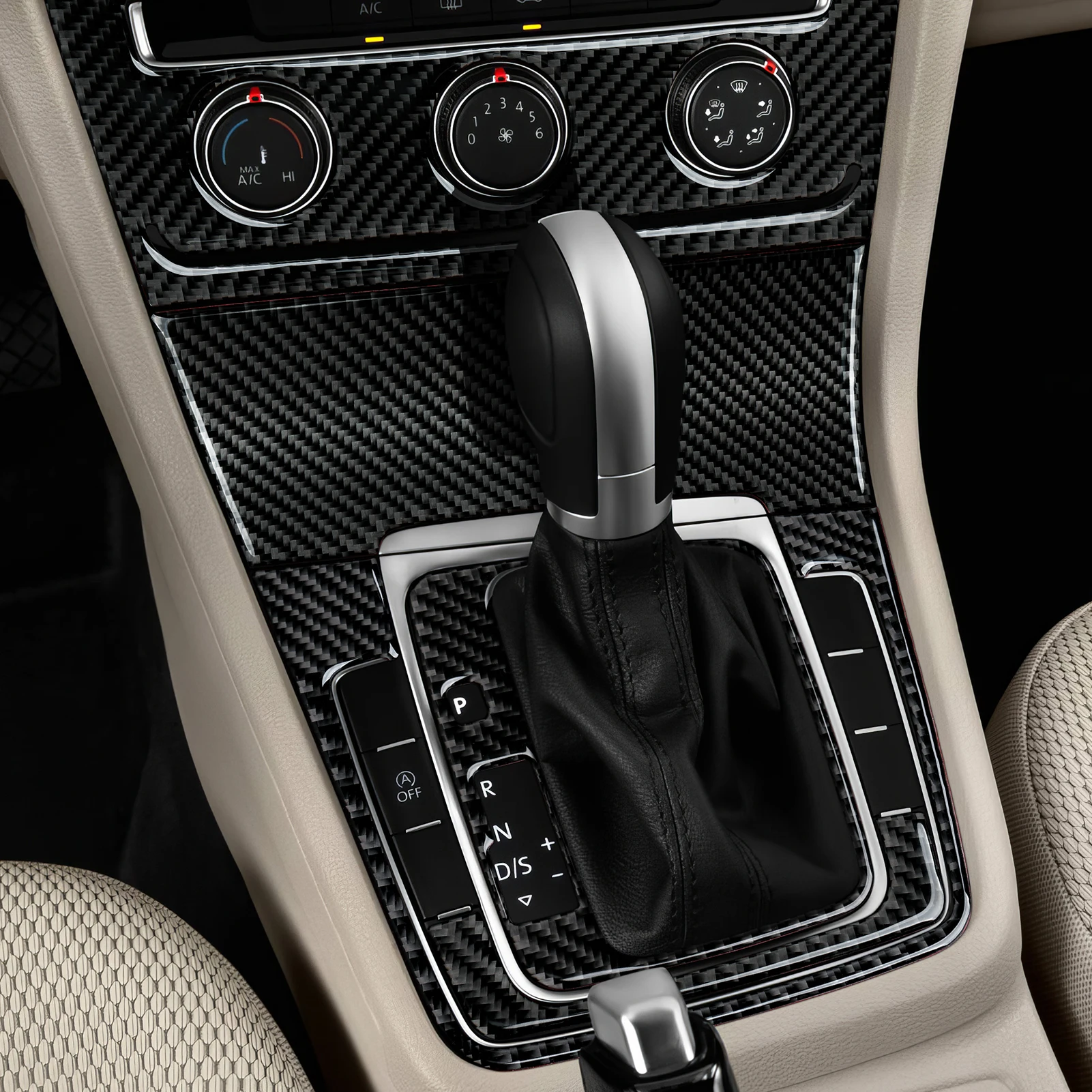 For VW Golf VII MK7 GTE GTI R Variant Car Center Console Gear Shift Panel Protect Carbon Fiber Interior Sticker Trim Accessories - view 6