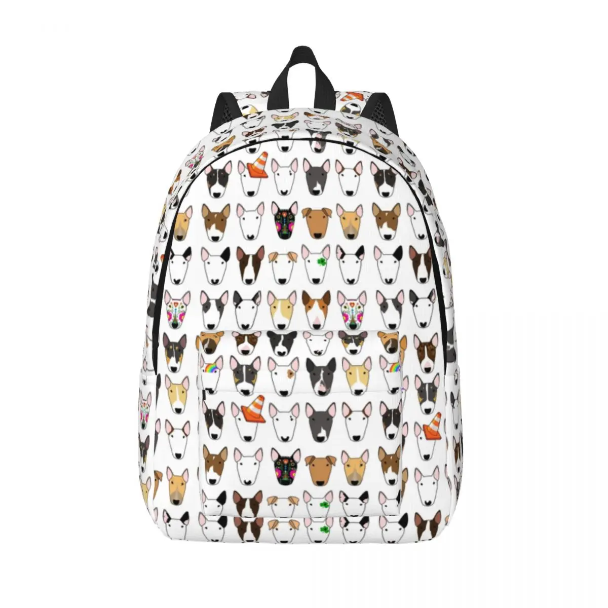 Multi Bull Repeat Canvas Backpacks for Women Men Waterproof School College Dog Lover Bull Terrier Bag Print Bookbags