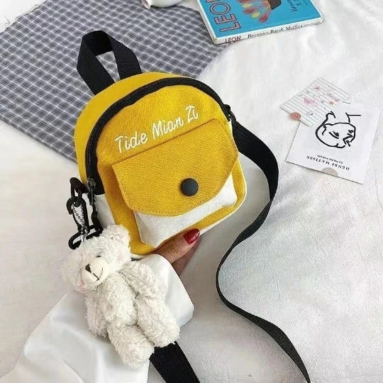 Blue 2025 Bear Cartoon Kids Bag teenage Cute Crossbody Bag Coin Wallet Lovely Hand Bags for Boys and Girls Mini Shoulder Bags