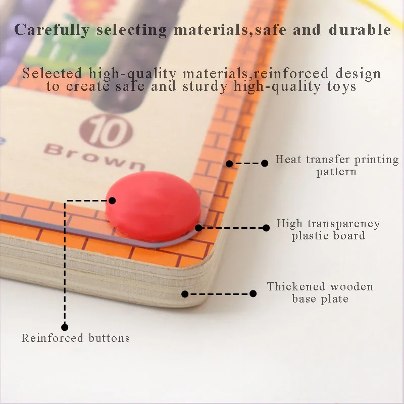 Креативная детская деревянная магнитная головоломка для мальчиков и девочек, цветной лабиринт с цифрами, Обучающие наушники, развивающие игрушки, игрушки Монтессори