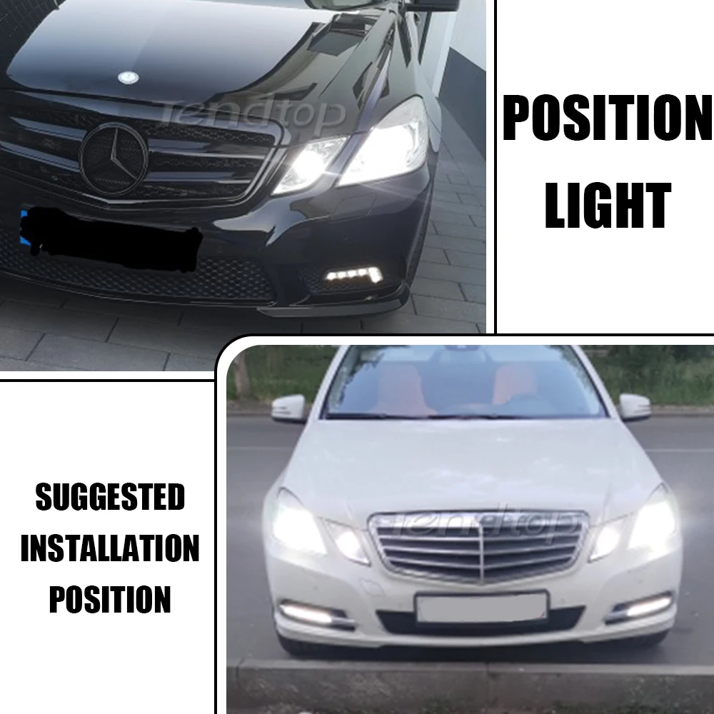 2Pcs LED Parking Position Lights Xenon White Circuit Boards Lamp For Mercedes Benz E-Class Sedan W212 C207 A207   2010-2013
