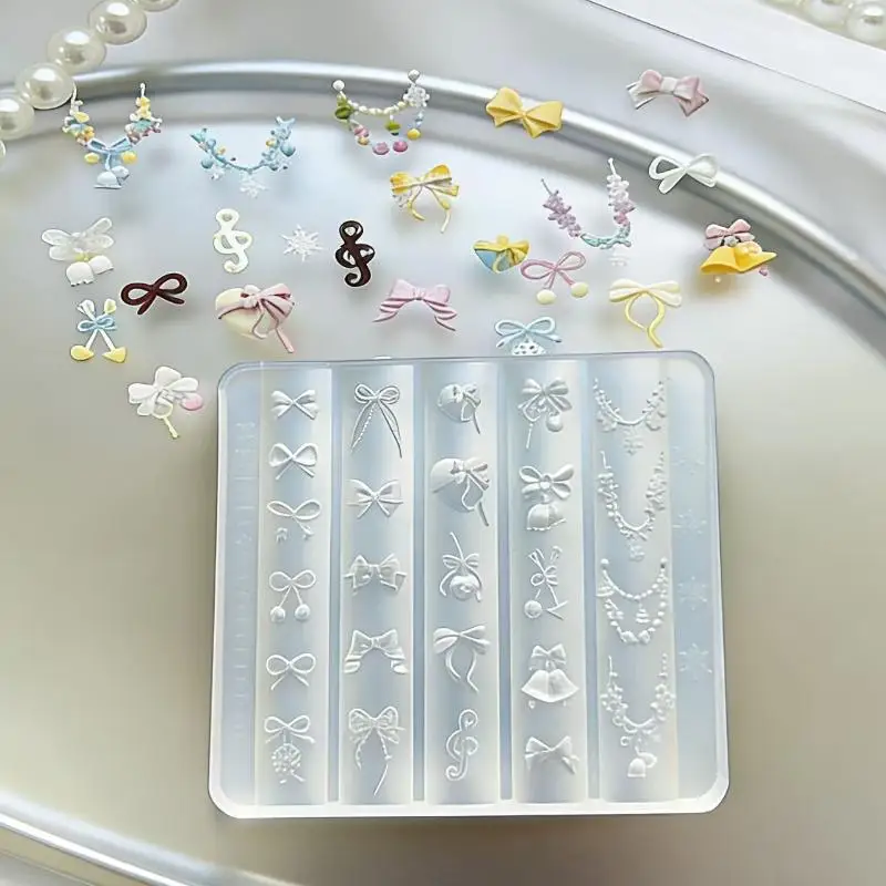 

Новые 3D-формы для дизайна ногтей из силикона (1/3 шт.): бантики, мультяшные животные, рельефные узоры. Прозрачные шаблоны для маникюра. Инструмент для создания дизайна.