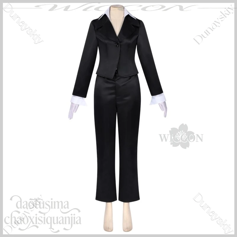 Halloween Mizi Full Suit Wigs Mask Zombie Stage Pink Twin Tails New Outfit Black Suit Shirt Gloves Cosplay Anime Alien Stage view 3