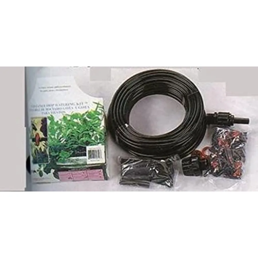 

Garden irrigation drip system kit for hydroponic plants UV-resistant polyethylene tubing black includes pressure regulator and