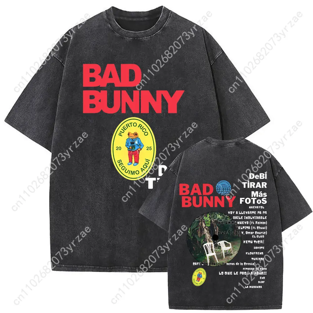Camiseta Retro Bad Bunny Un Verano Sin Ti para hombre y mujer, camiseta Vintage de alta calidad, camisetas de algodón de manga corta a la moda suaves y transpirables