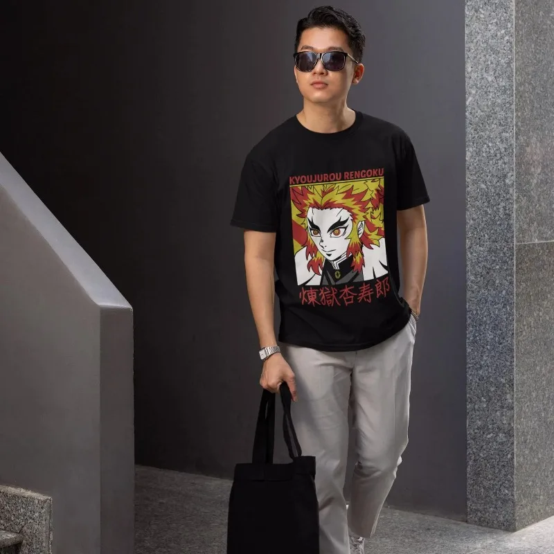 DS 애니메이션 팬베이스 티셔츠 만화 셔츠, 남성용 애니메이션 셔츠, 여성용 애니메이션 티셔츠 일본 애니메이션 셔츠, 쿄지로 렌고쿠 귀멸의 칼날