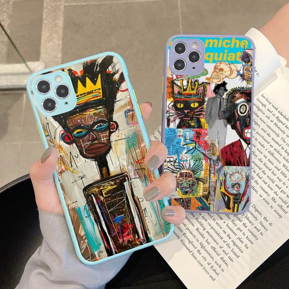 Artist J-Jean-Michel-Basquiat Phone Case For IPhone 14 11 12 13 Mini Pro Max 8 7 Plus X XR XS MAX Translucent Matte Cover