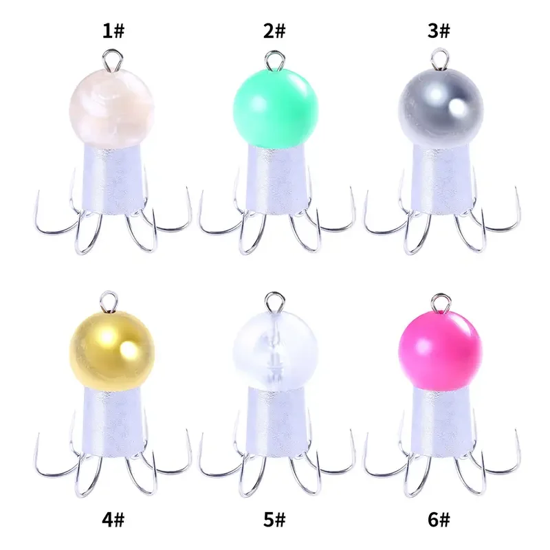 

Luminous Octopus Hook Squid Jigs, Artificial Cuttlefish Fishing Hooks, Pike Bass Carp Fishing Jigs With 6 Hooks 1.6in/1.8oz