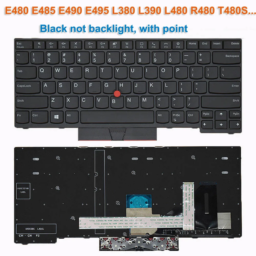 Laptop Keyboard For Lenovo ThinkPad E480 E485 E490 E495 L380 L390 L480 R480 T480S L490 T490 T495 01YP400 01YP280 01YP360  01YP4