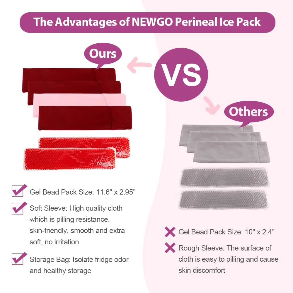 NEWGO Reusable Perineal Ice Pack For Women Postpartum Hemorrhoid Pain Relief  Flexible Hot Cold Vaginial Pack After Pregnancy