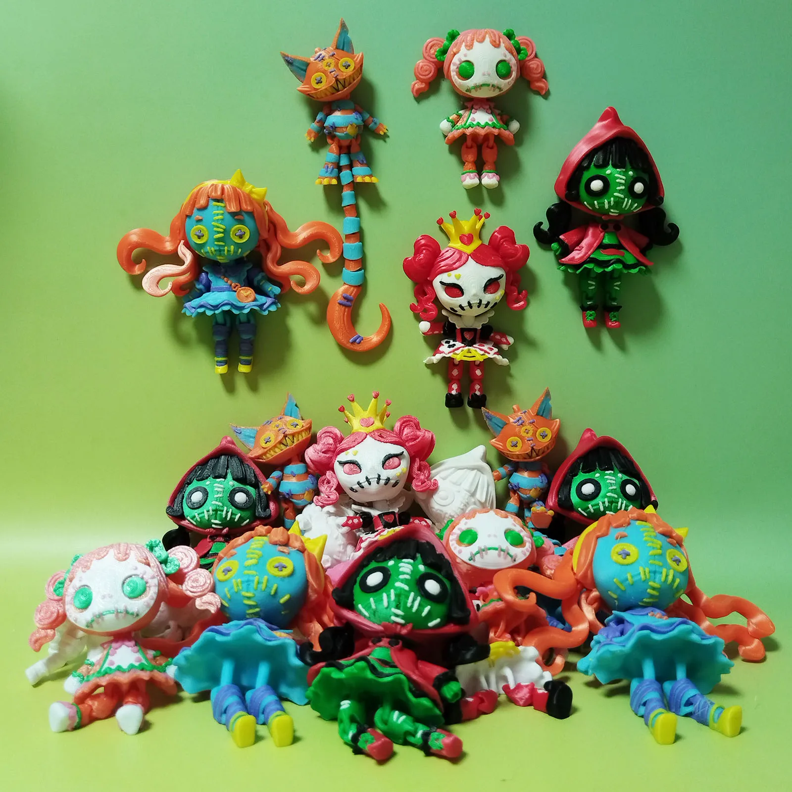 3D Printed Articulated Colorful Zombie Doll Models Model Figurines Halloween Gifts Refrigerator Magnet