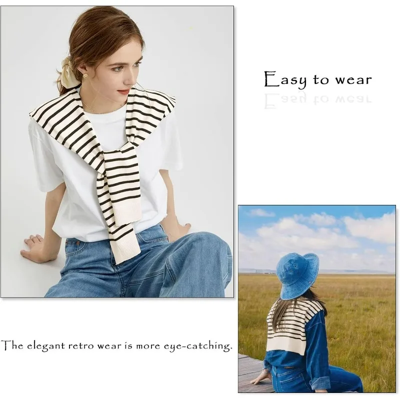 Korean Knitted Shawl Summer Air Conditioning Fake Collar Neck Guard Knit Thin Knotted Cape Shoulder Scarf for Women