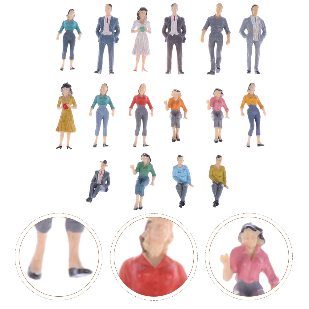 16 Pcs Mini Villain People Figures School Playset for Kids Miniature Toys Tiny Figurines Statue Gadgets