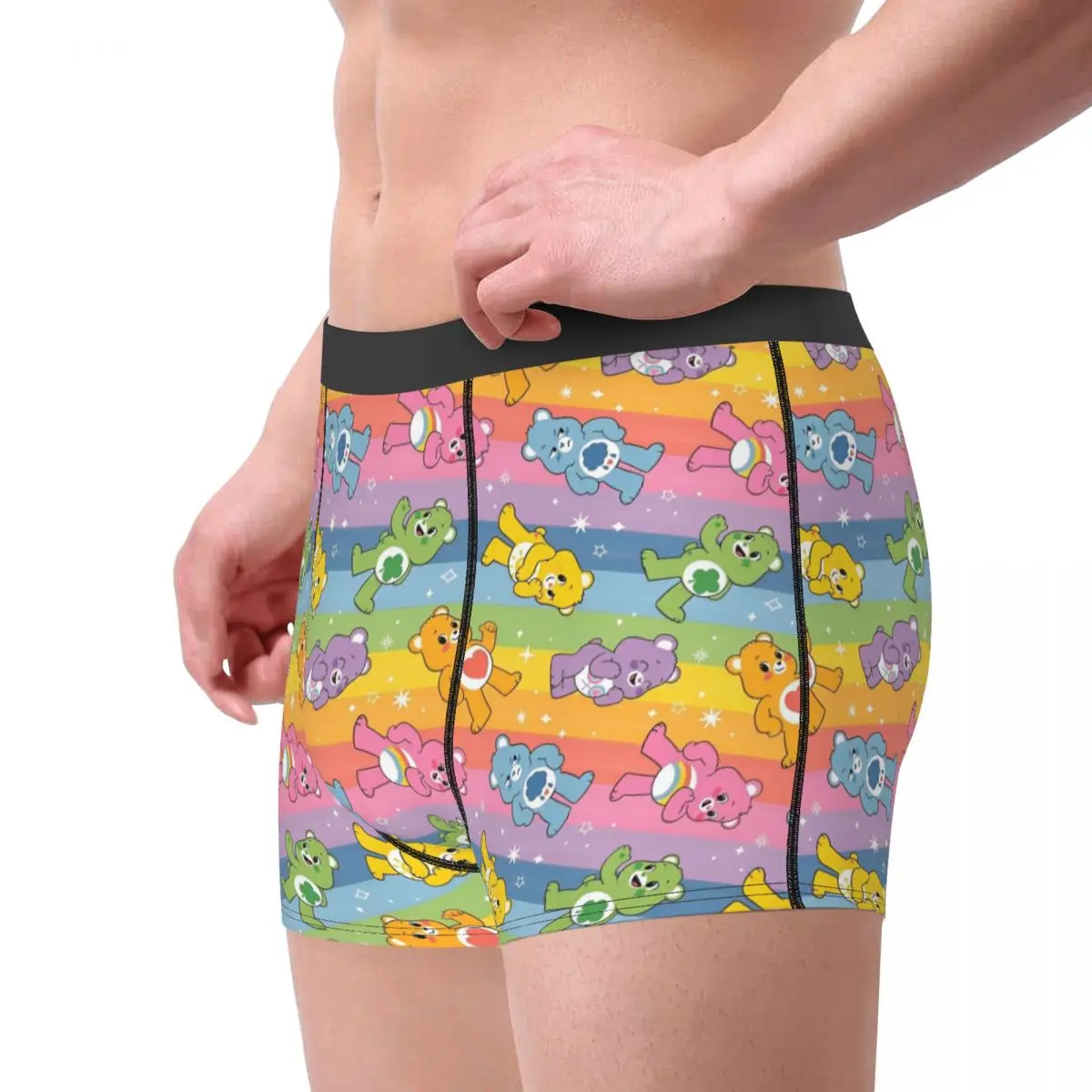 Care Bears Cartoon Cute Man Underwear Rainbow CB Happy Kawaii Boxer Briefs Shorts Panties Humor Mid Waist Underpants Homme S-XXL