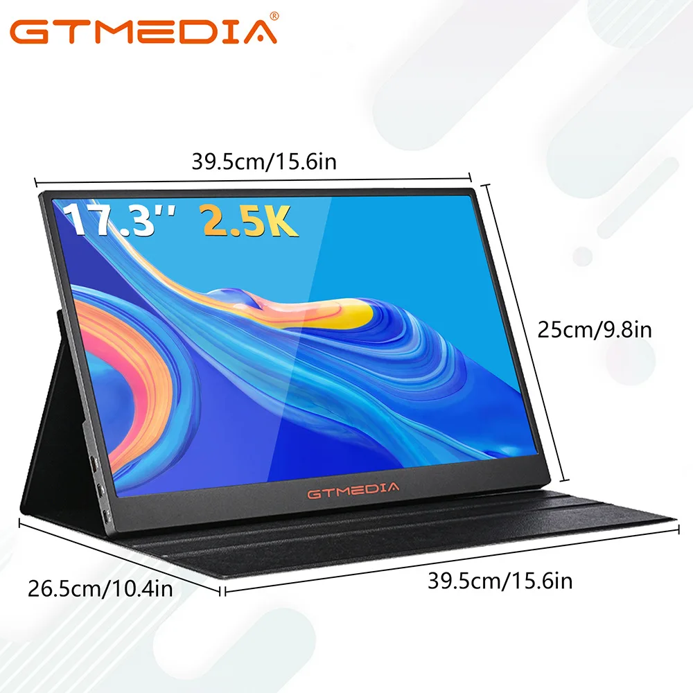 

GTMEDIA Mate 173 Notebook Extended Game Display Screen 17.3-Inch 2.5K IPS QHD SRGB High Color Portable Monitor with Leather Case