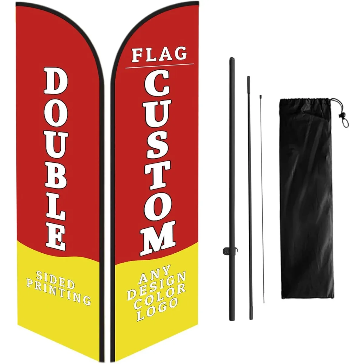 Custom Feather Flag 9FT 2.8M with Aluminum Pole Kit Personalized Logo Design Business Advertising Sign