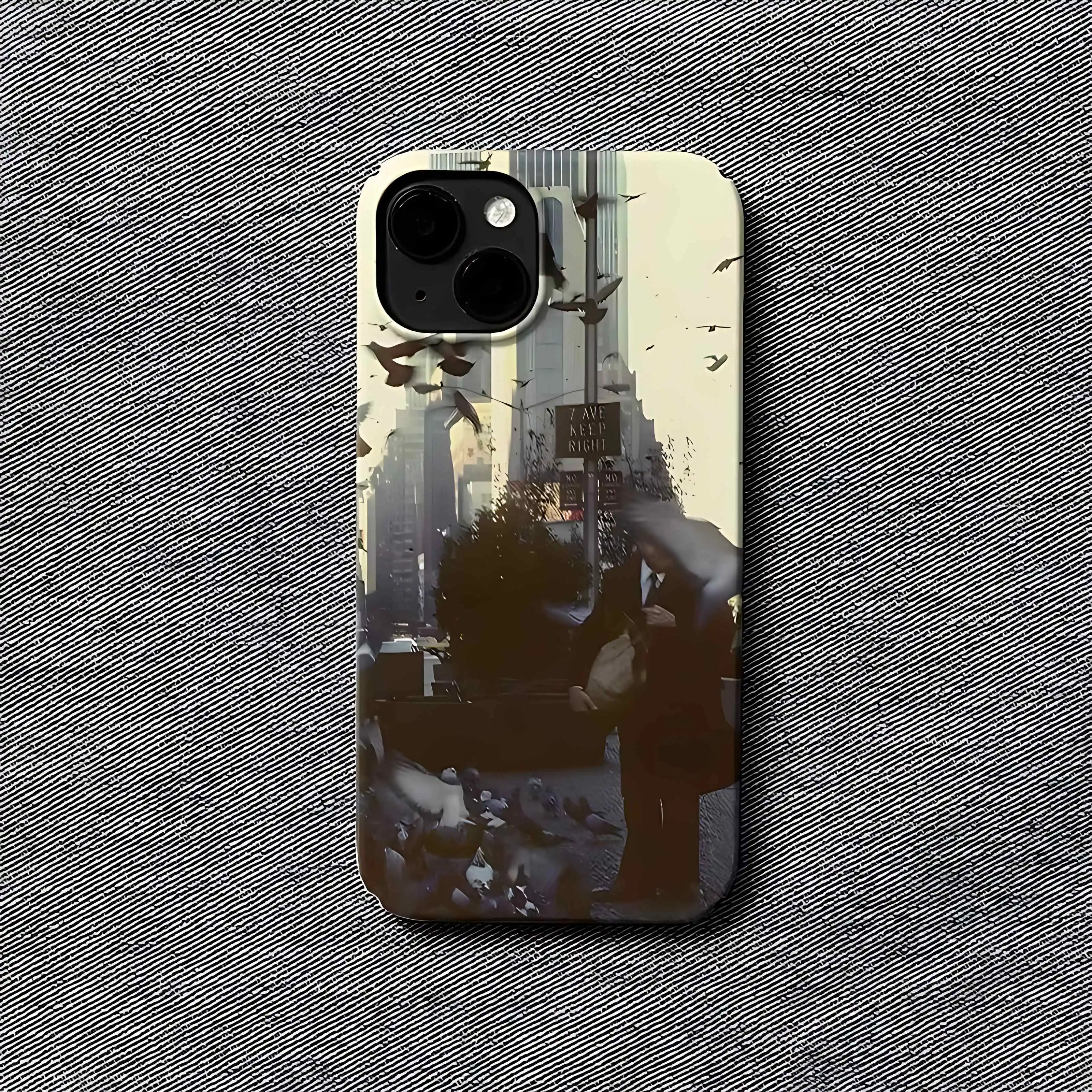 Retro Urban Style Street Pigeon Handyhülle für iPhone 17 16 15 14 13 12 11 Air Pro Max XS XR 7 8 Plus Glänzende Folie Harte PC-Abdeckung