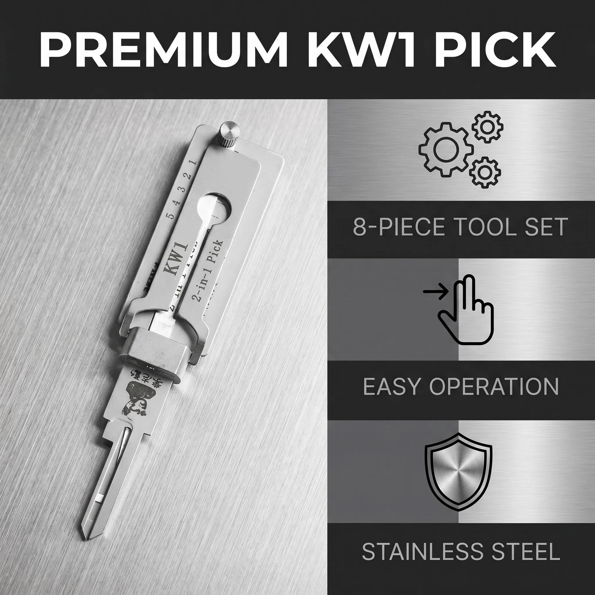 The Lishi KW1 2-in-1 pick is designed specifically for American-style lock cylinders and serves as an excellent practice tool.