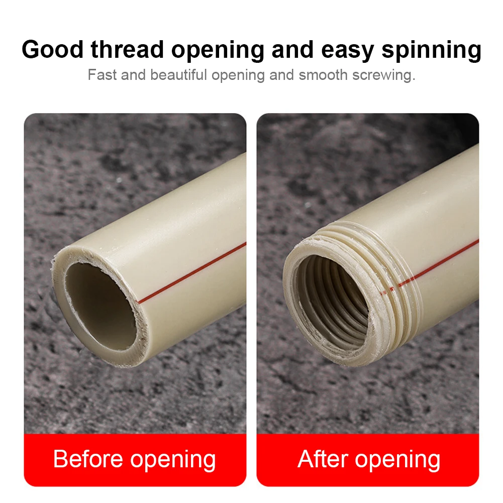 Integrated Internal & External Pipe Threading Tool 1/2 3/4 Inch PVC Pipe Threader Compatible Electric Drill Pipe Threader Kit