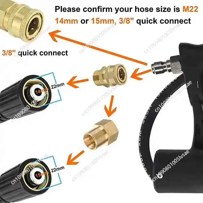 High-pressure water gun telescopic rod extension cleaning rod backstrap exterior wall cleaning with nozzle curved rod