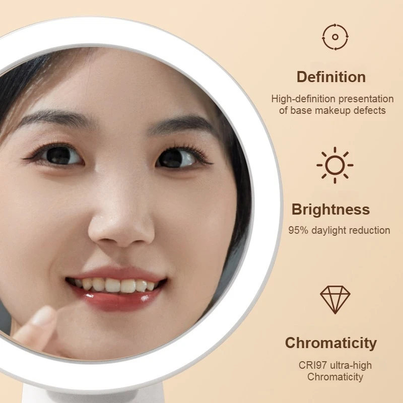 Miroir de maquillage LED rechargeable avec lumière de remplissage – Convient au miroir de maquillage de table de vanité