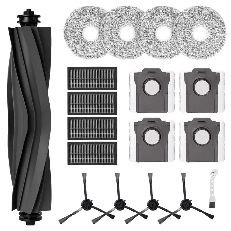 

Винтажный топ для Dreame X30 Ultra/L10s Pro Ultra, основная боковая щетка HEPA-фильтр, подушечки для швабры, мешки для пыли, аксессуары