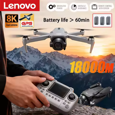 Lenovo D18 Drone 8K HD Dual Camera Aerial Photography Obstacle Avoidance Brushless Motor 5G WIFI GPS Return 18000m Quadcopter