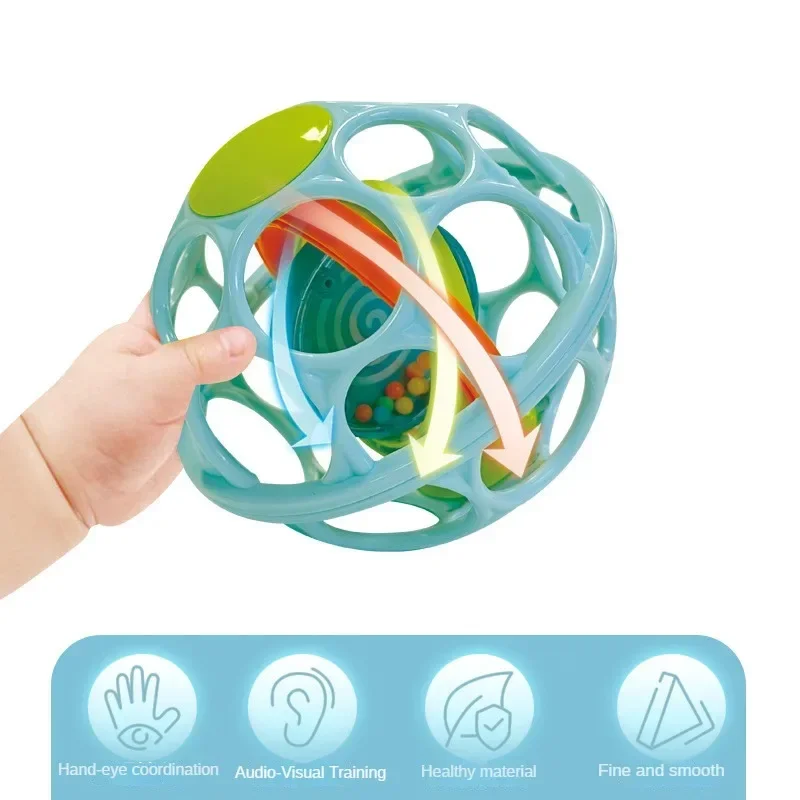 Baby Hand Rattle Soft Ball Toys Newborn Grasping Teethers Hand Bell Sensory Toys Kids Educational Toys for 0-12 Months Baby