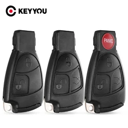 KEYYOU-Caso chave do carro inteligente com lâmina de bateria, 2 botões, 3 botões, 4 botões, apto para Mercedes Benz MB C E ML S SL SLK CLK AMG, 1pc