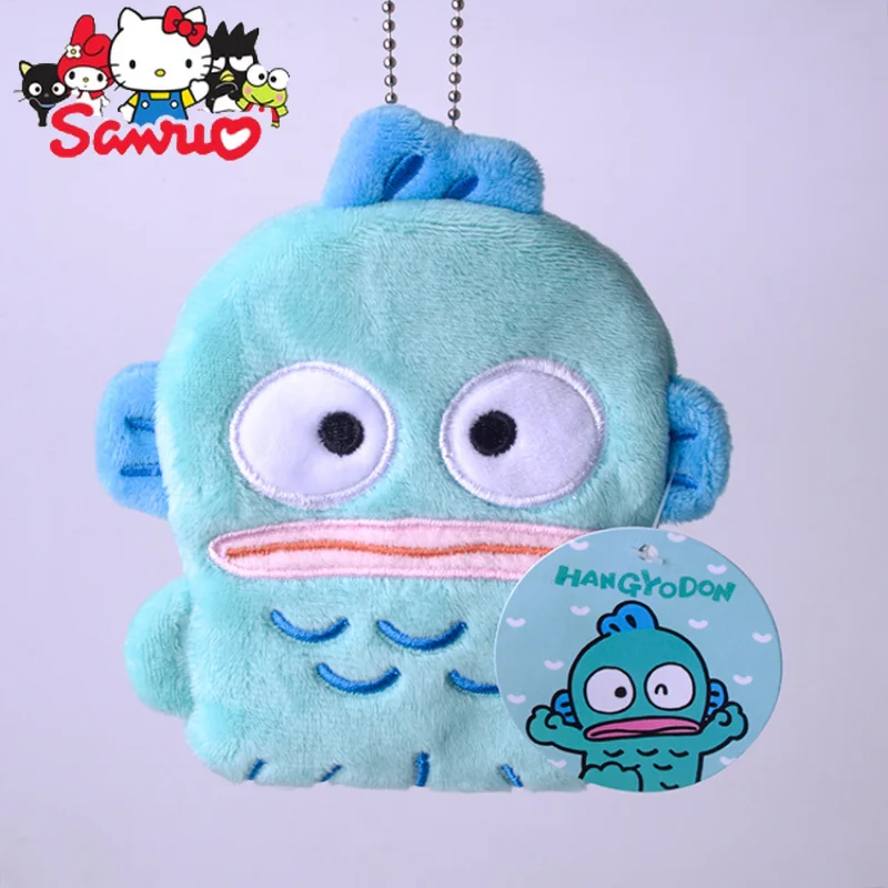 

Sanrio Hangyodon Toy Storage Coin Purse Japanese Wrist Bag Kawaii Room Decor Ugly Fish Head Key Ring Birthday Gifts 14/26cm