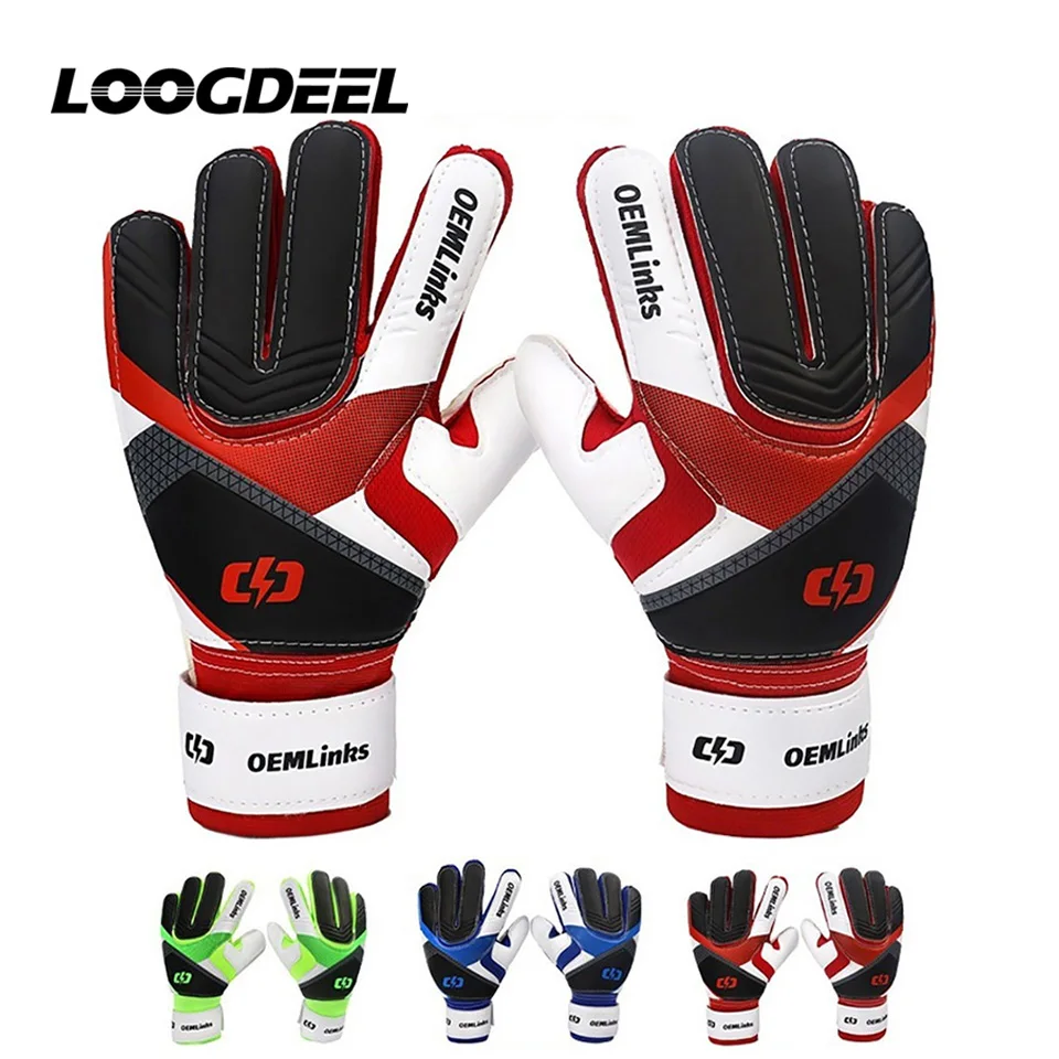 LOOGDEEL Children's Thick Goalkeeper Gloves Latex Adult Soocer Training Breathable Goalkeeper Gloves Football Finger Protect