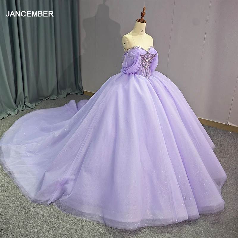 Exuberant Purple 15 Years Quinceanera Dresses Beads Ruffle Ball Gown Mexican 2025 Birthday Dress Customized vestido de 15 años