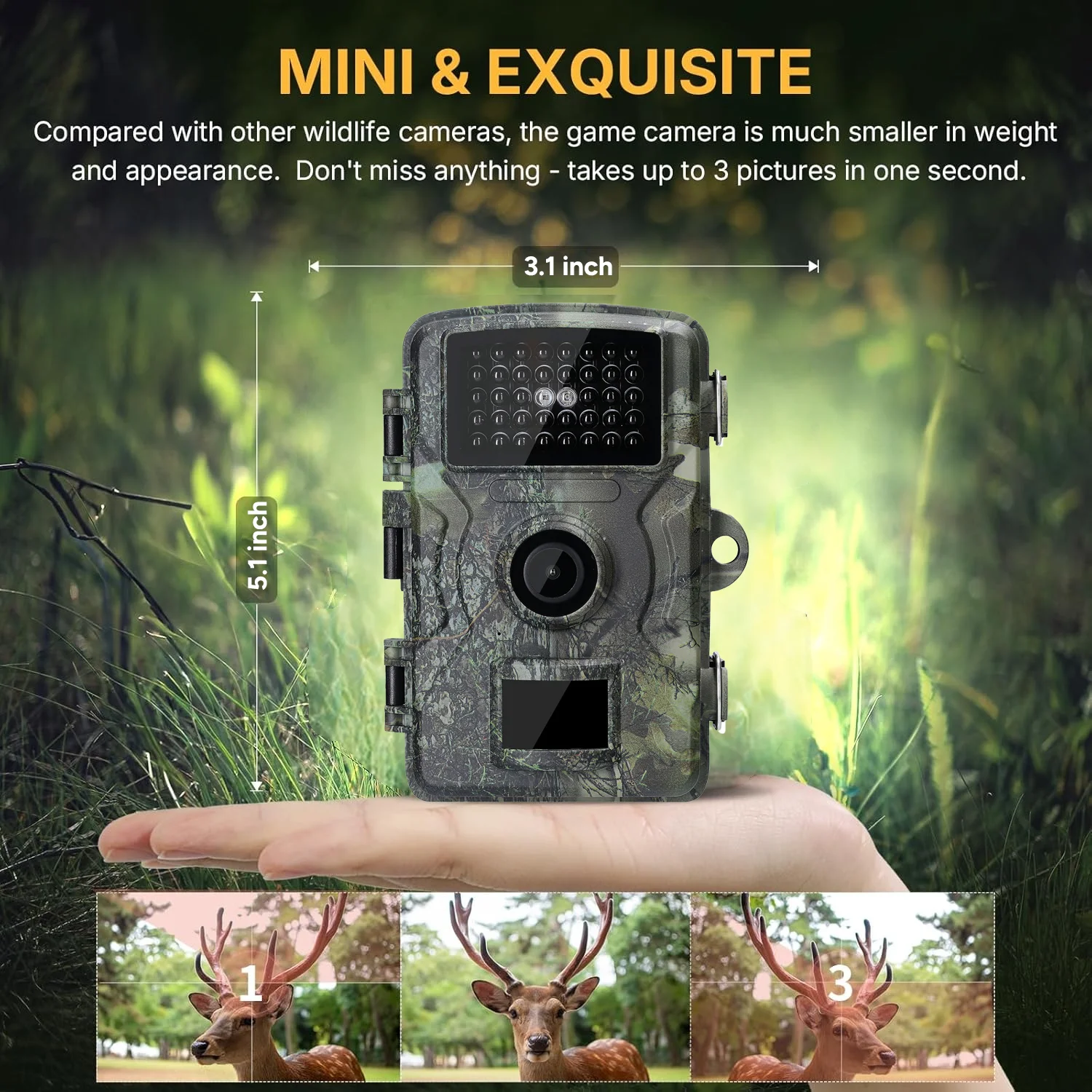 

Камера для охоты с ИК-подсветкой 40 нм, ночное видение, мониторинг дикой природы, фотоловушка, видеорегистратор 1080P, камера безопасности, фотопастка