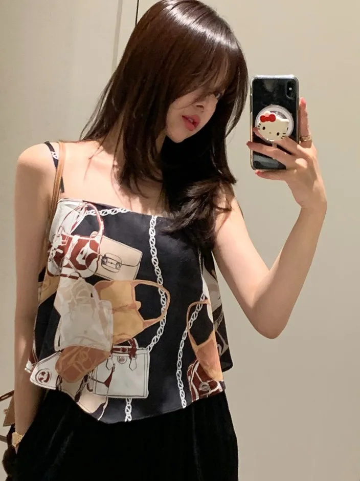 Top ter con Estampado de Chica Picante Tailandesa, Top Interior de Verano 2025 para Mujer, Cseta sin Mangas, Top Tubo, ...