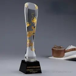 Crystal Base Trophy, Creative, Transparent, Trophy, Lettering, Award, Commemorative Gift, Home Decor, Black