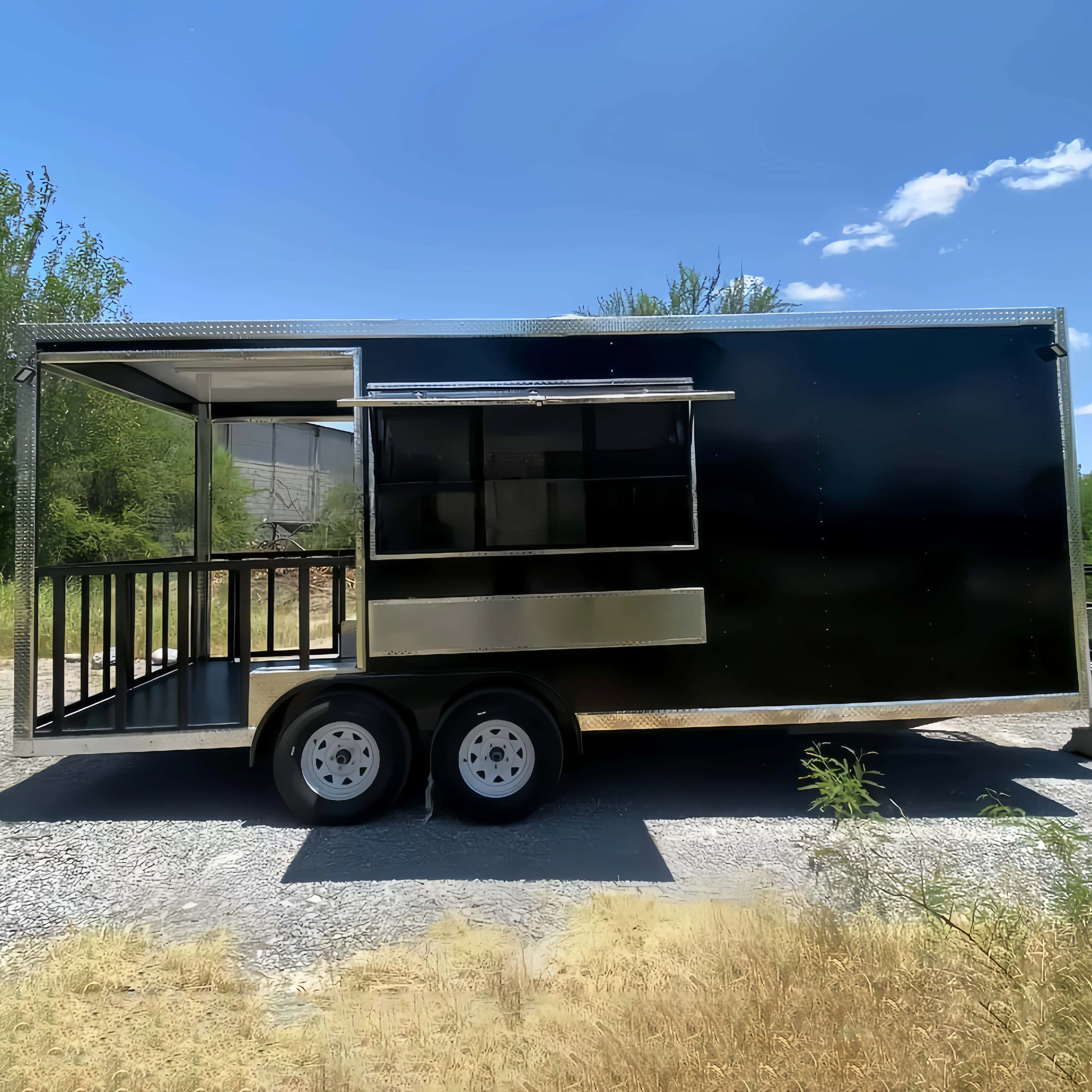 Outdoor Mobile Food Truck Trailer Ice Cream Sweet Corn Shop Camper Box Truck Fast Food Cart for Business