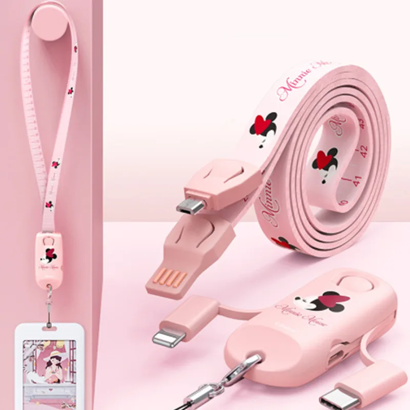 New Cartoon Anime Sanrio Data Cable Kawaii 90Cm Lanyard Charge Transmiss Universal Usb Fast Charger Cable Mobile Data Cord Gifts