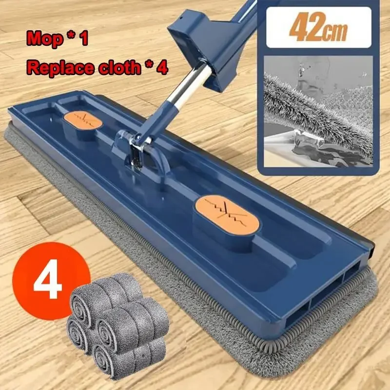 42cm Mop Magic Floor Squeeze Squeeze Large Flat Mop Flat Bucket Rotating Mops for Wash Floor House Home Cleaning Cleaner Easy