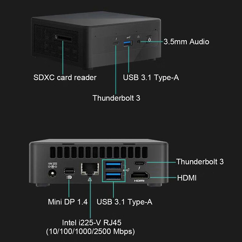 Imagem -06 - Mini Ordenador Intel Nuc 11 Core I71165g7 Win 10 Pro 28w Gráficos Intel Iris x para Oficina y Juegos