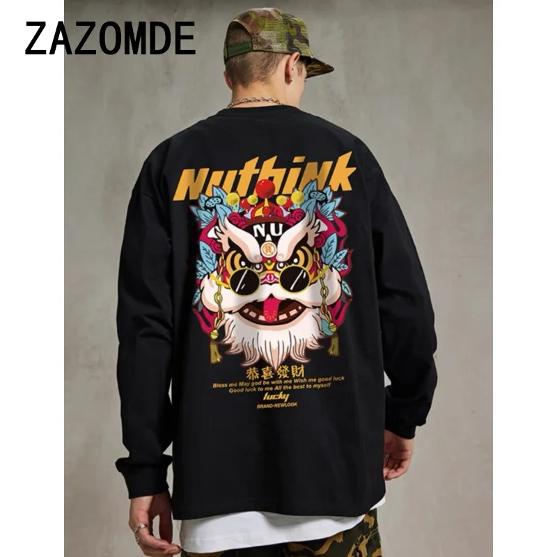 ZAZOMDE Casual T-shirt Loose Clothing Pure Cotton Breathable Y2k Tops Clothes Streetwear Tees Harajuku Long Sleeve Top 2024