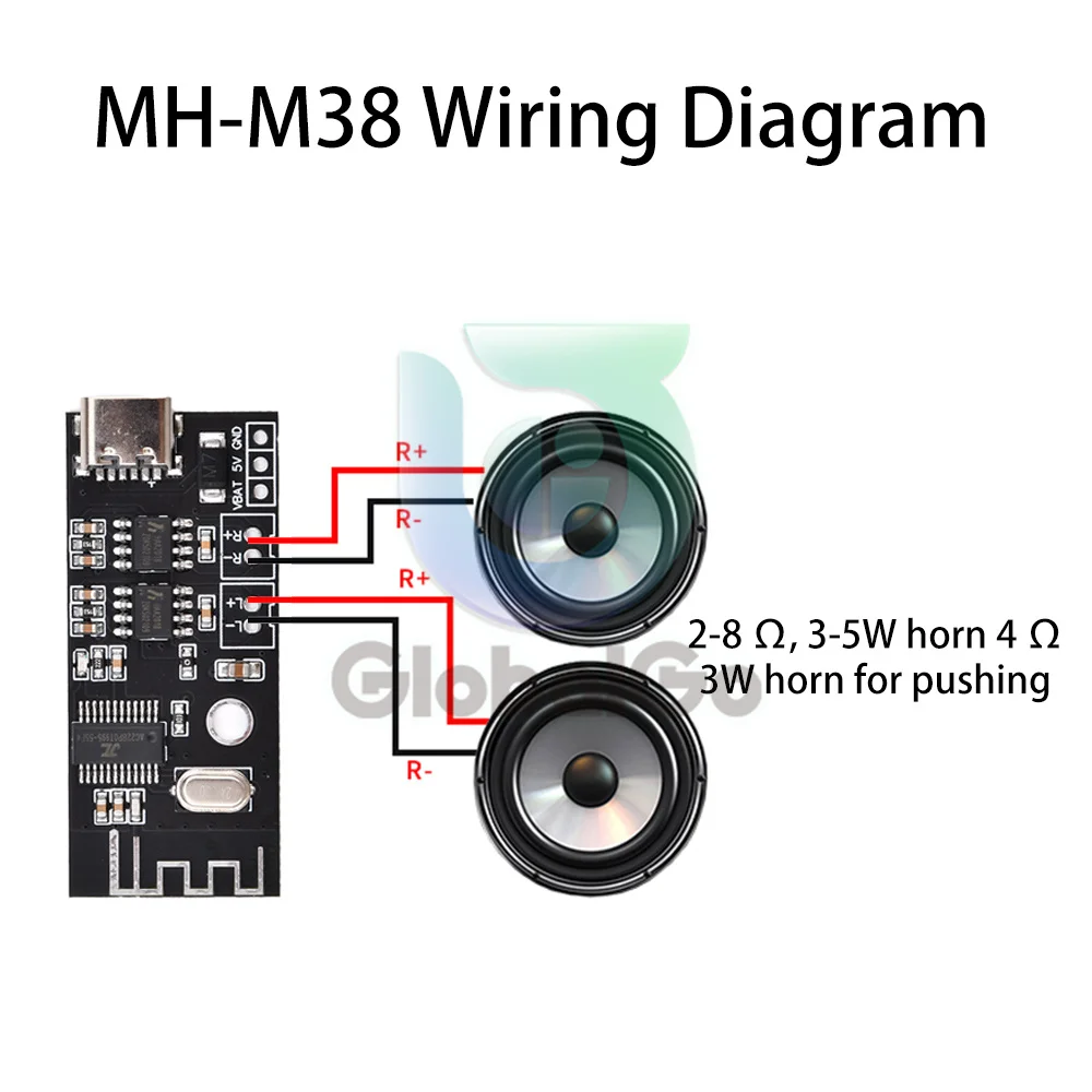 MH-MX38 MP3 Decoder Board Wireless Bluetooth 5.1 Audio Receiver Module Type-C Interface Verlustfreie Stereo Electronic DIY Kit